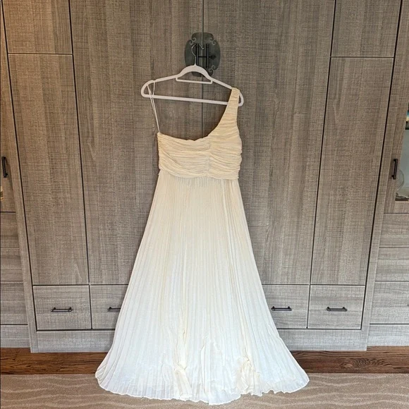 By Anthropologie Forever That Girl One-Shoulder Pleated Dress - Picture 10 of 17